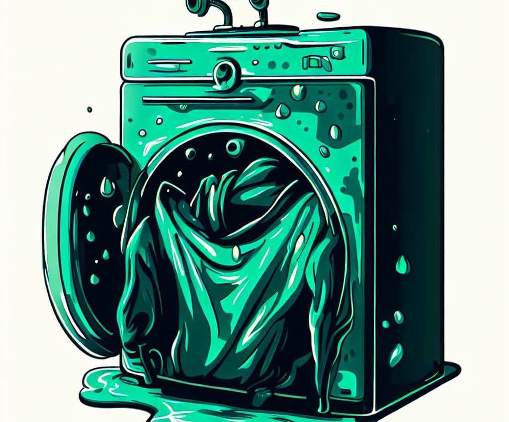 hoodie in a washing maching illustration